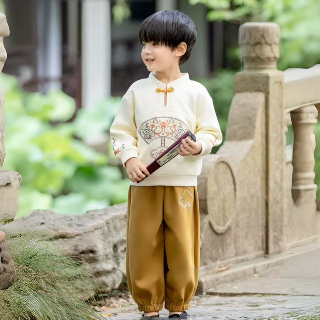 Hanfu-Inspired Embroidered 2-Piece Set (Boys)