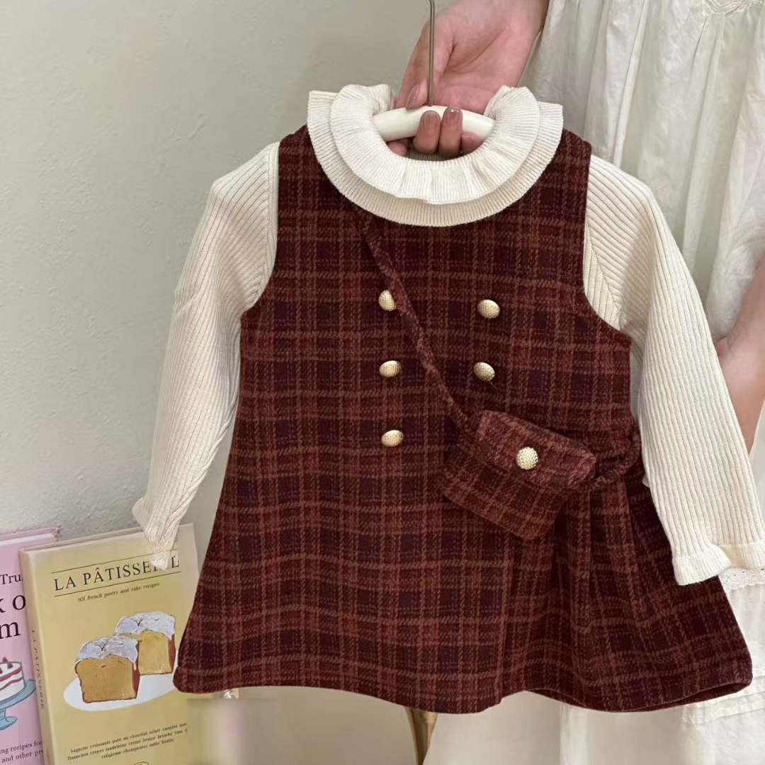 Plaid Pocket-Charm 2-Piece Dress Set