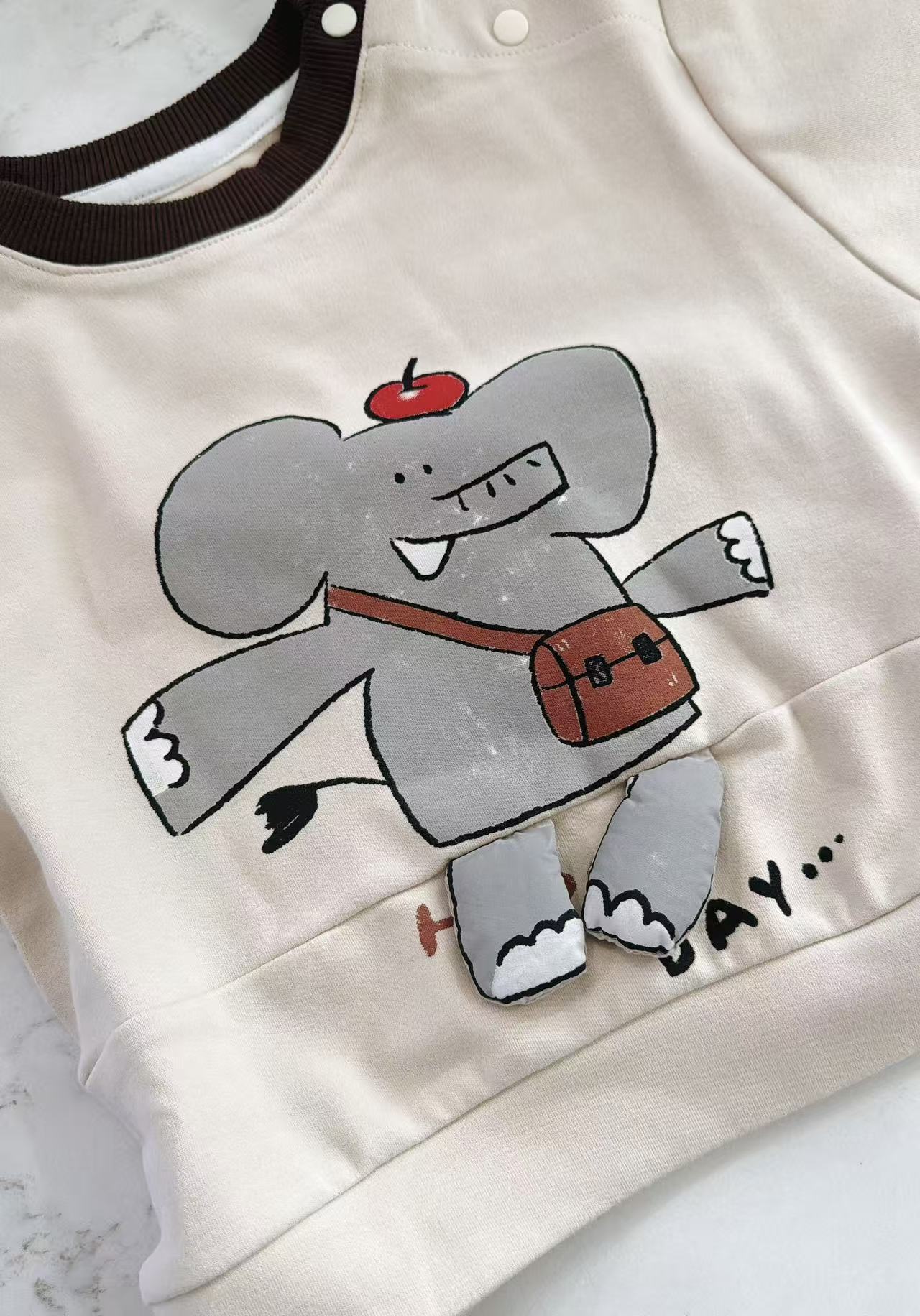 Elephant Graphic Long Sleeve Set