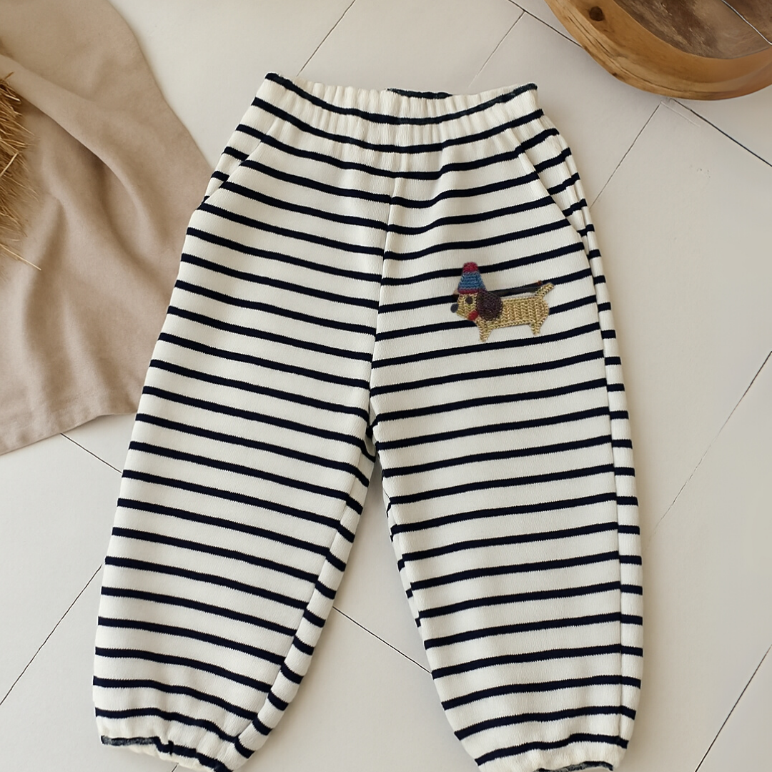 Striped Pup Knit Jogger Pants