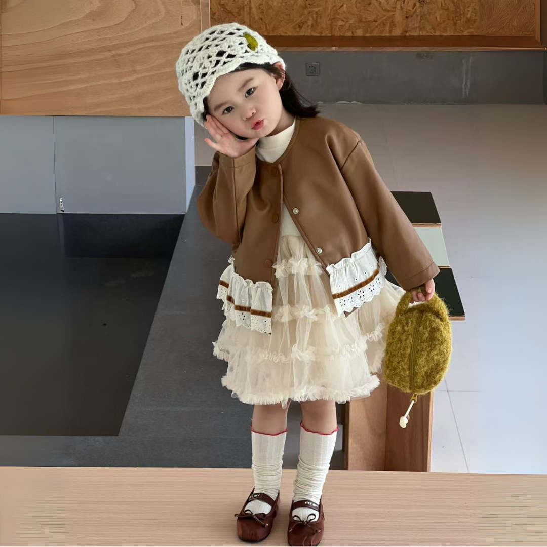 Caramel Ruffle-Trim Jacket