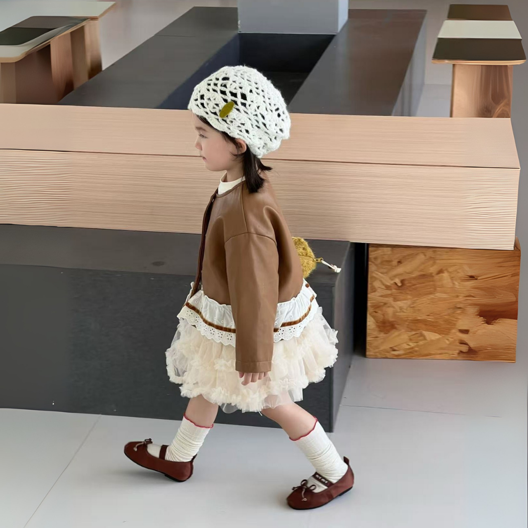 Caramel Ruffle-Trim Jacket