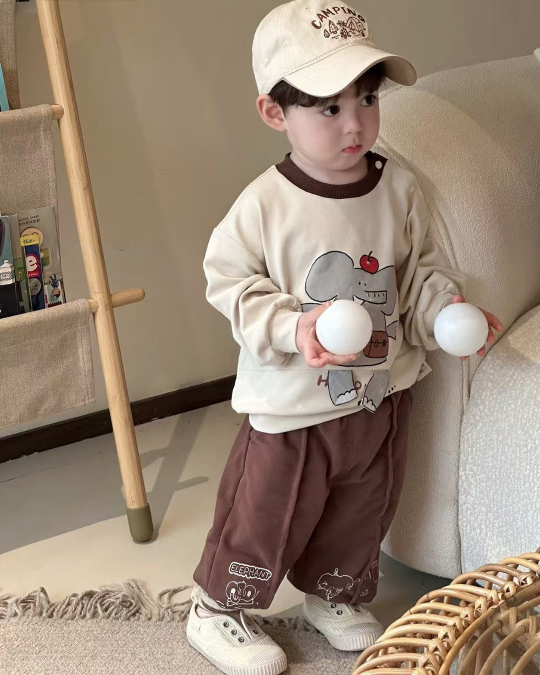 Elephant Graphic Long Sleeve Set