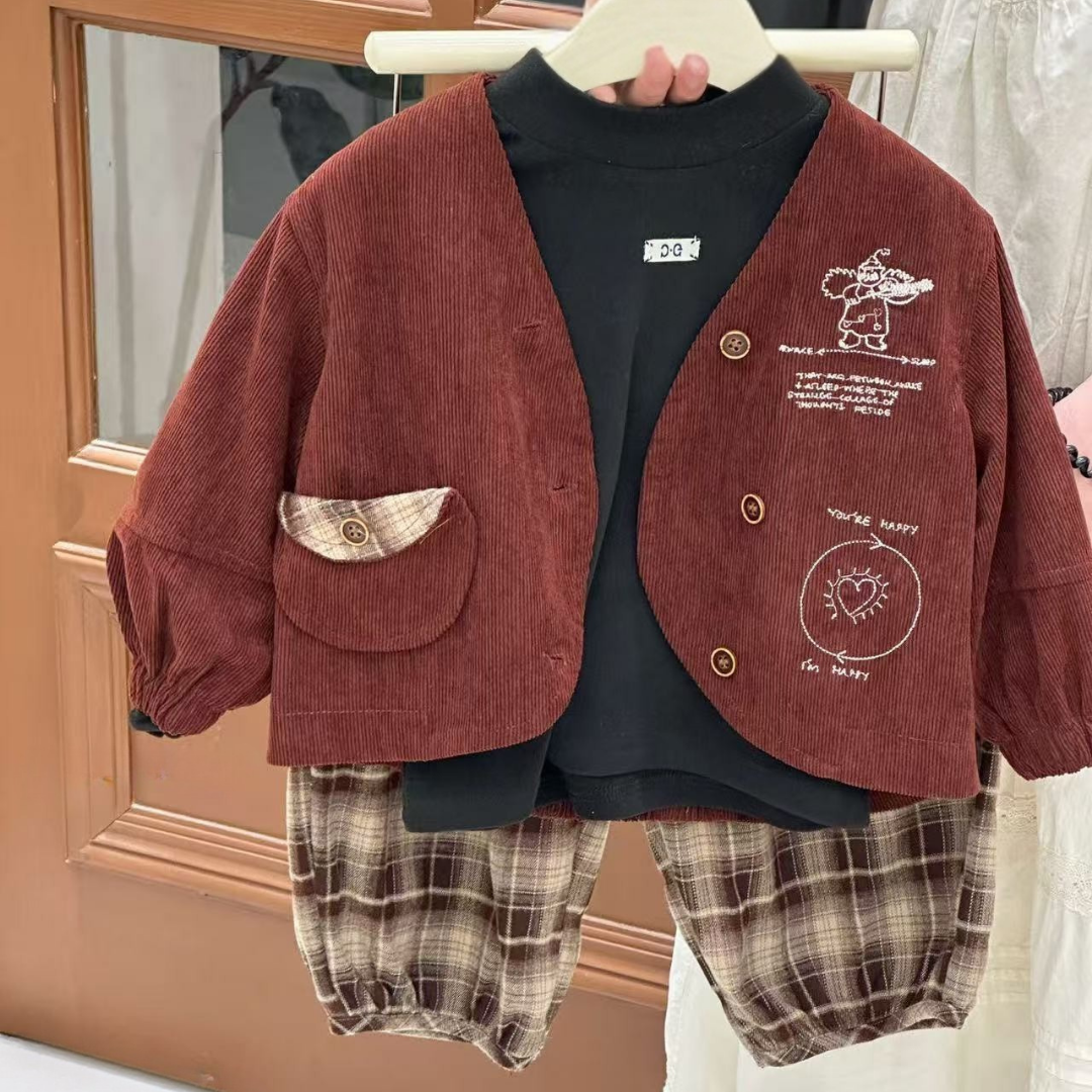Rust Corduroy 3-Piece Set