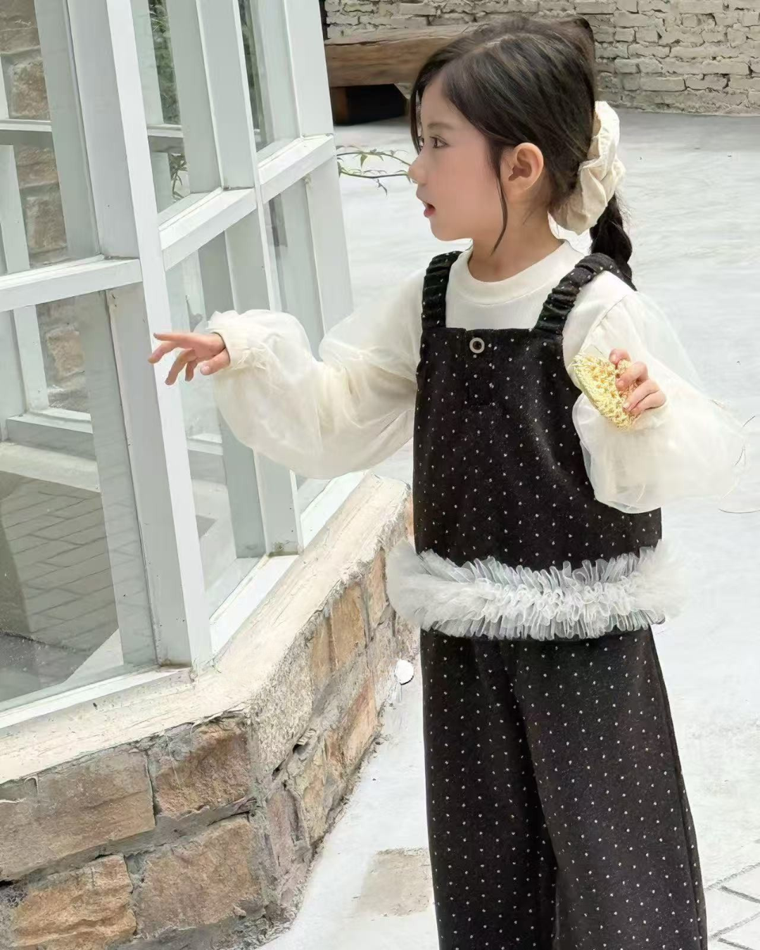 3PCS Polka Dot Vest Outfit Set