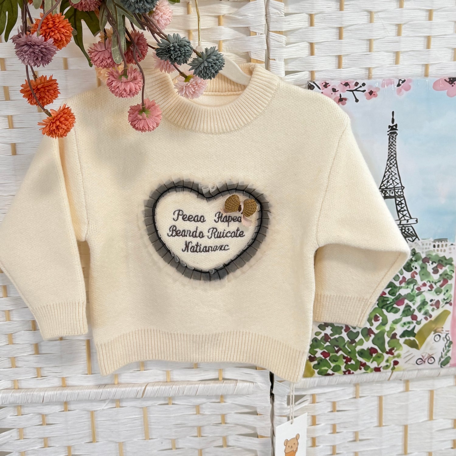 Heart Bow Knit Sweater
