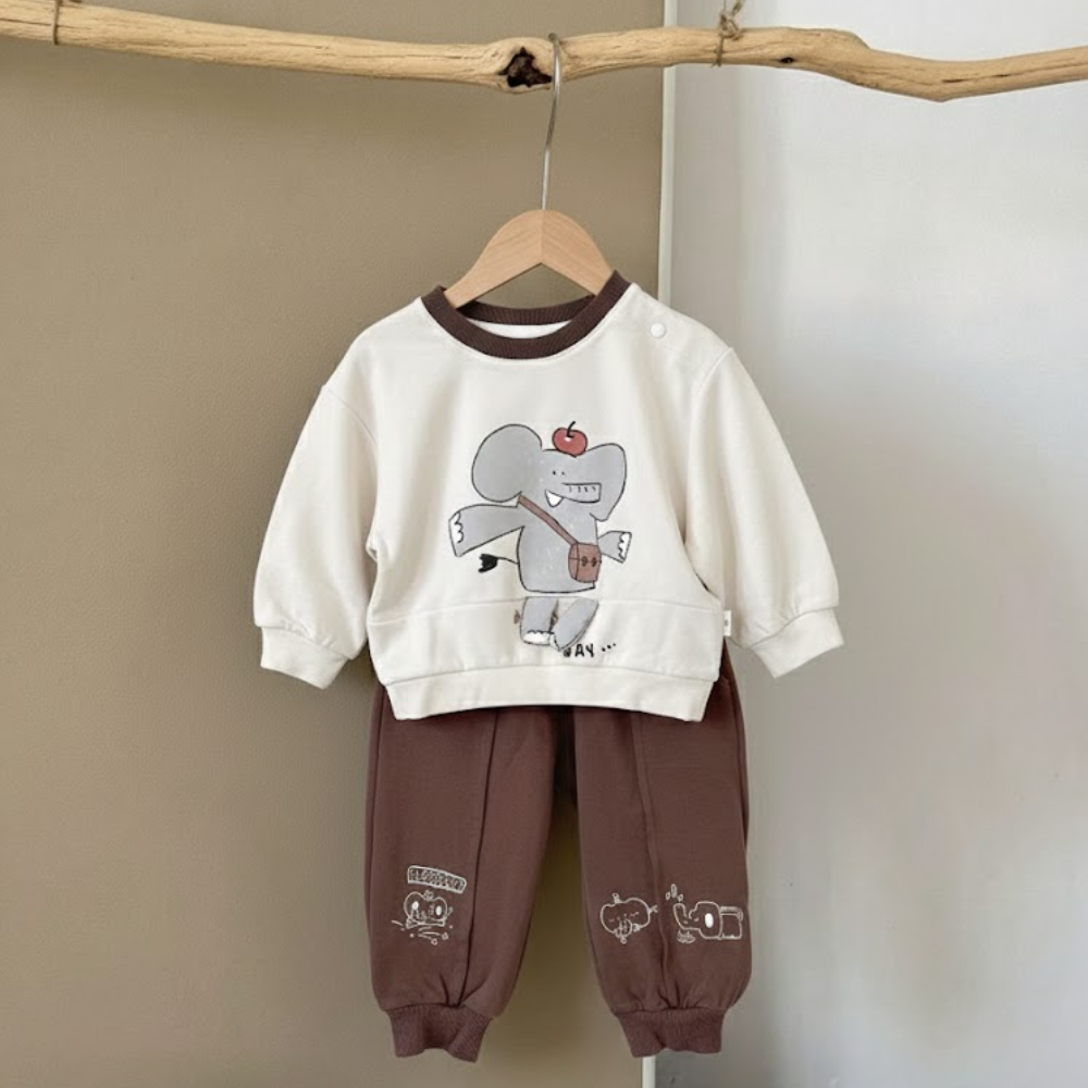 Elephant Graphic Long Sleeve Set