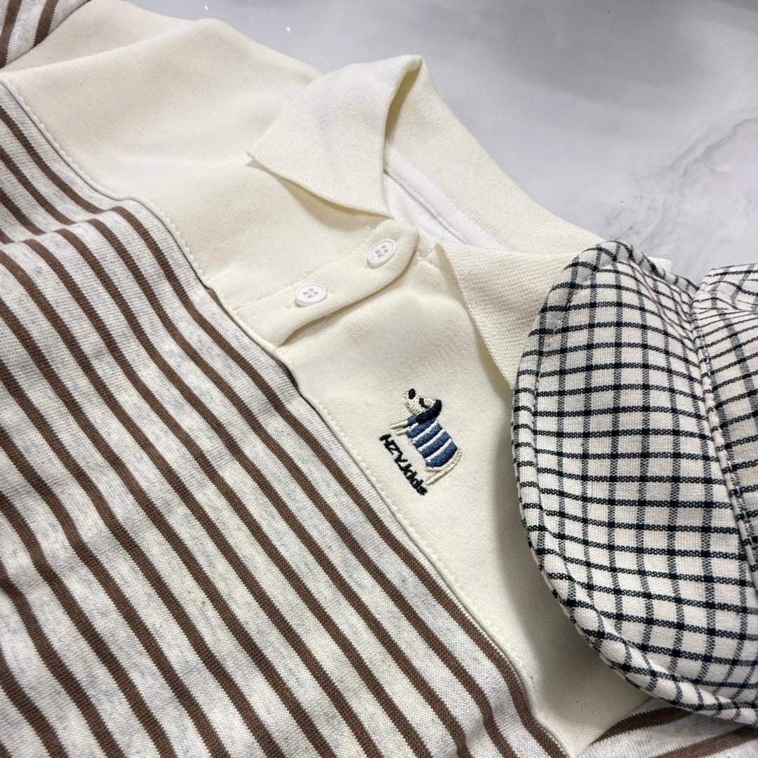 Striped Polo Sweatshirt