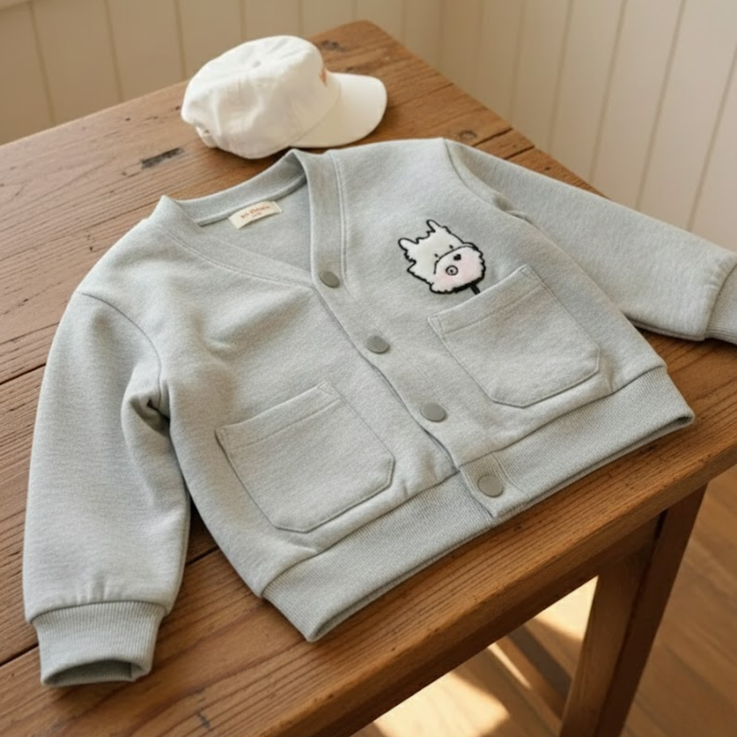 Gray Puppy Cardigan
