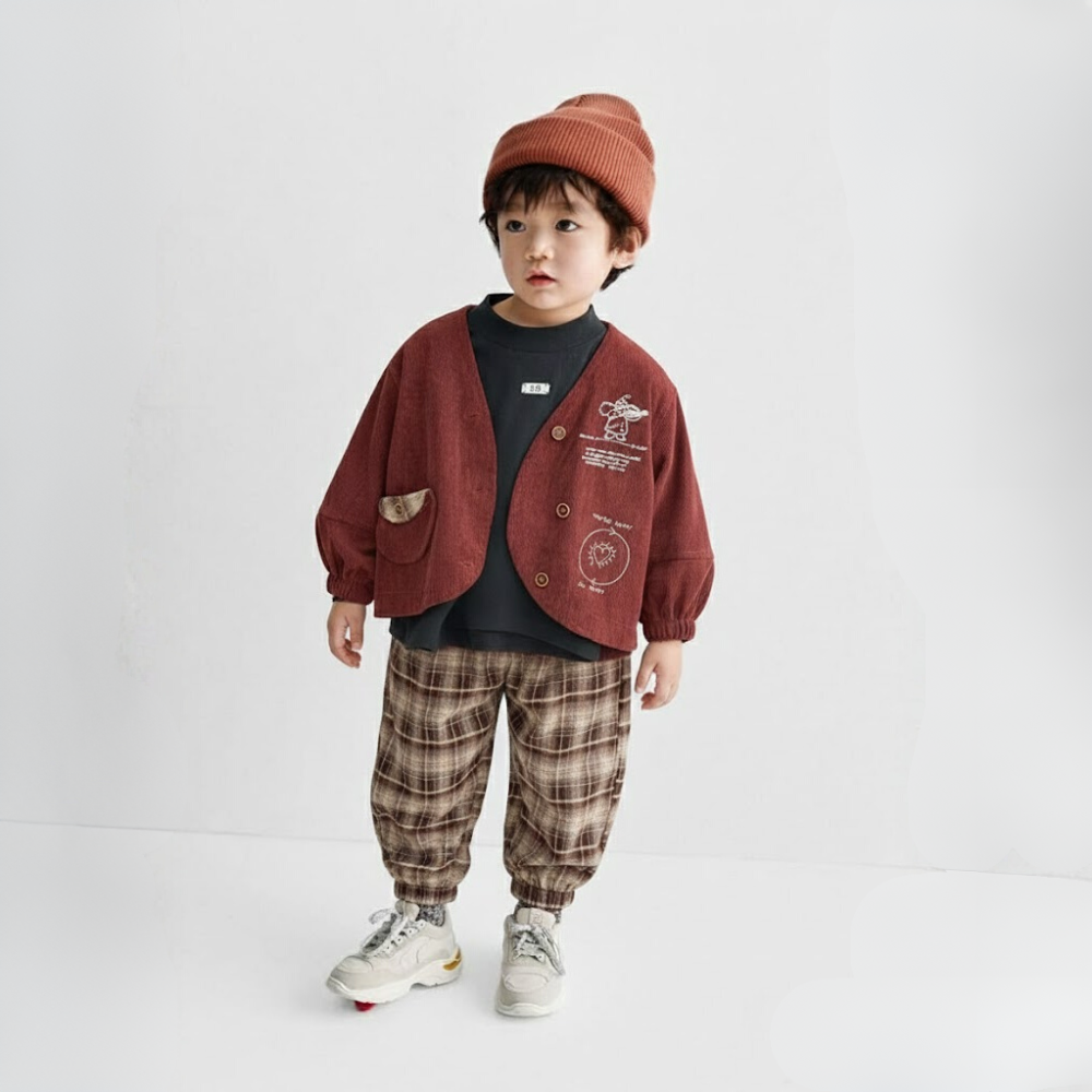 Rust Corduroy 3-Piece Set