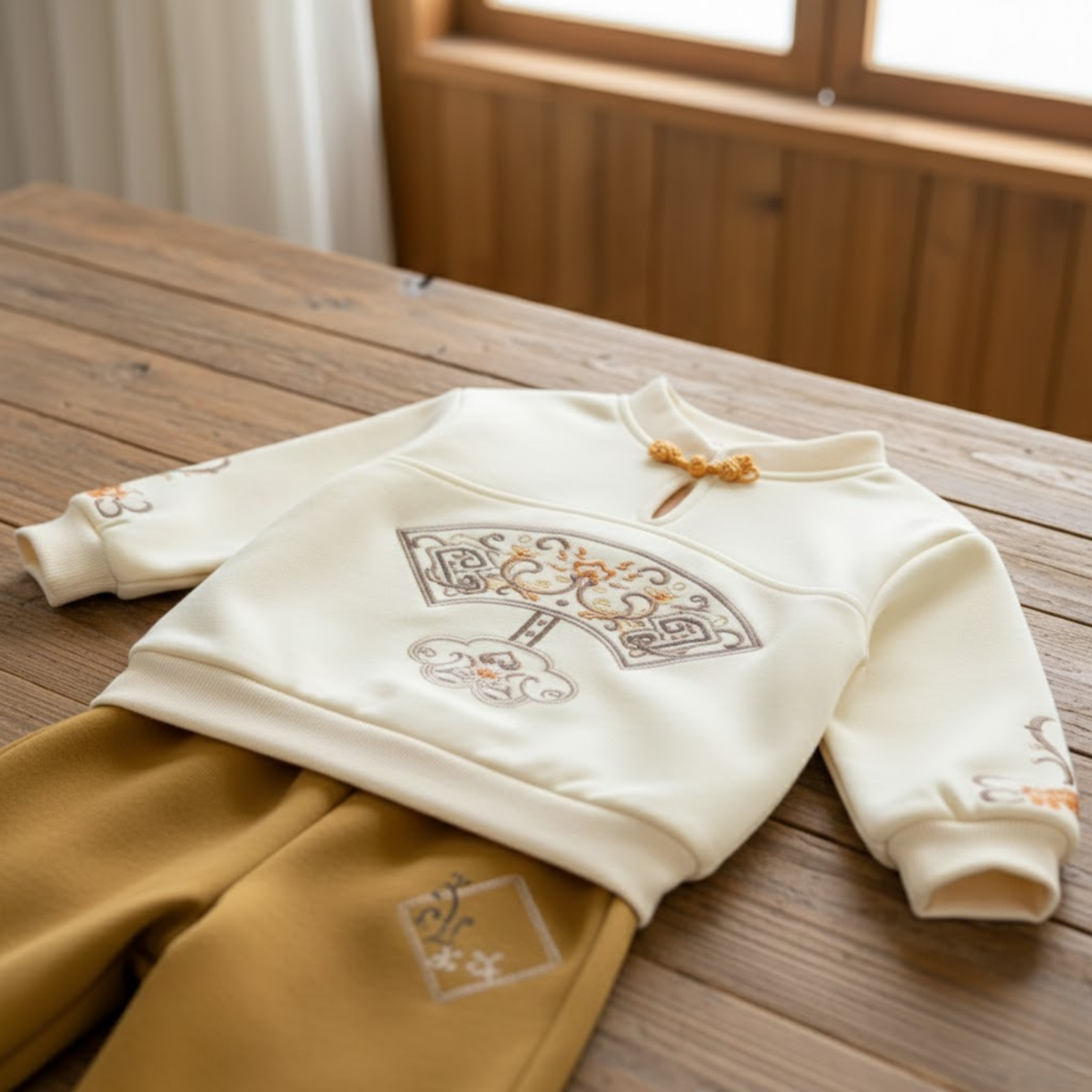 Hanfu-Inspired Embroidered 2-Piece Set (Boys)