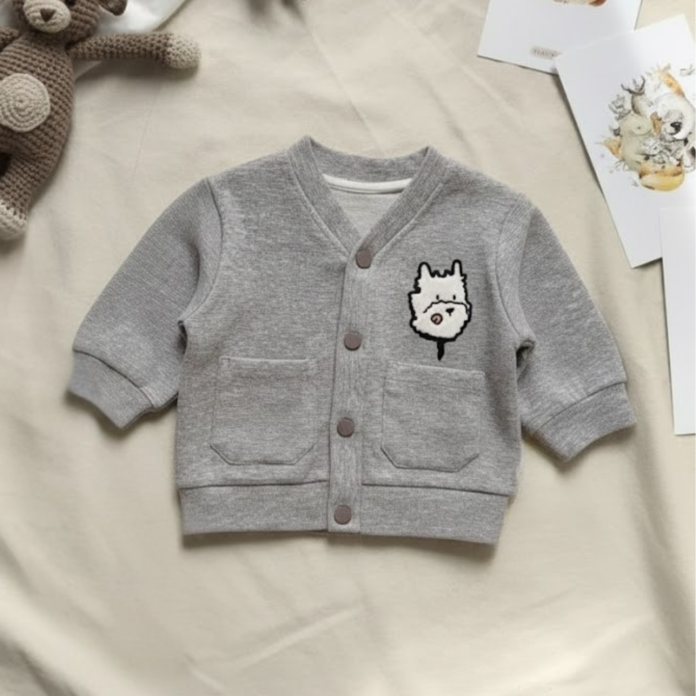 Gray Puppy Cardigan