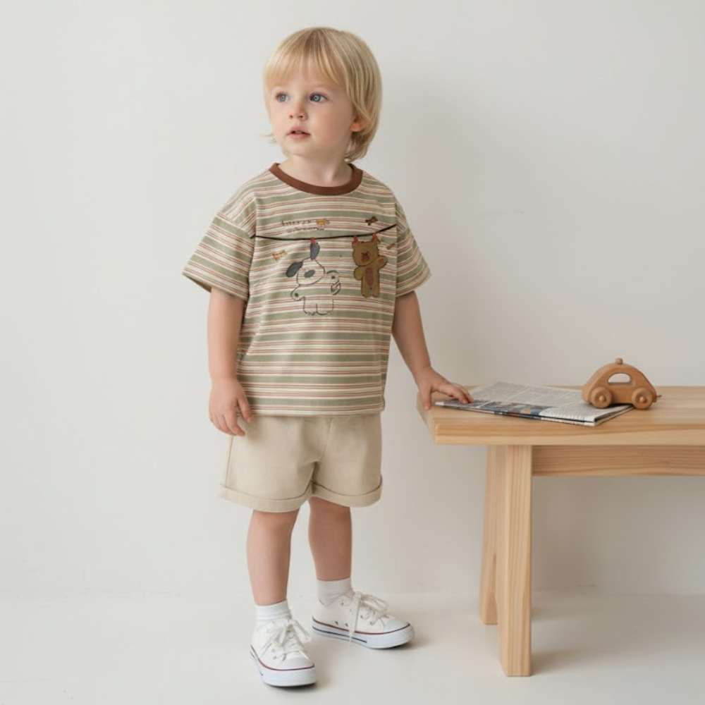 懸掛熊和狗 T 卹