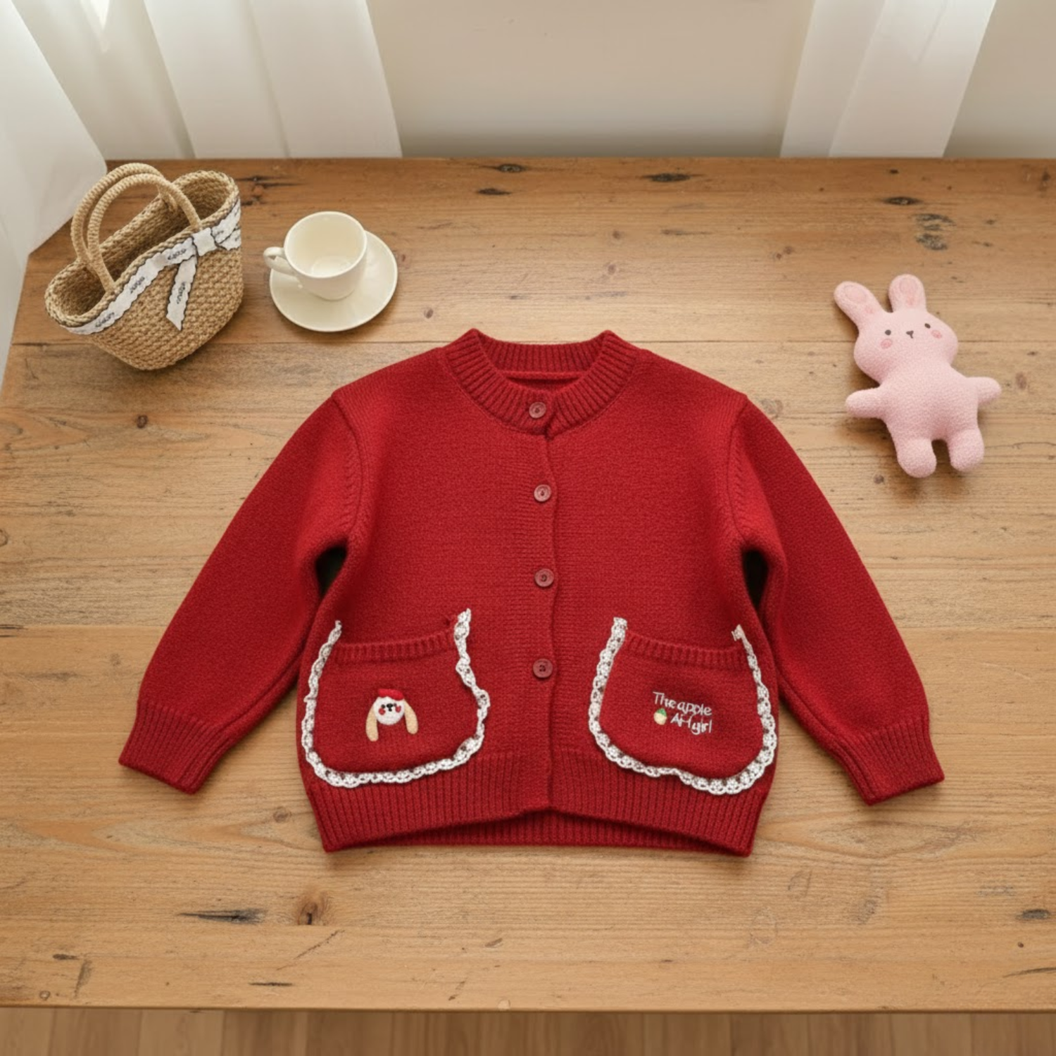 Red Apple Knit Cardigan