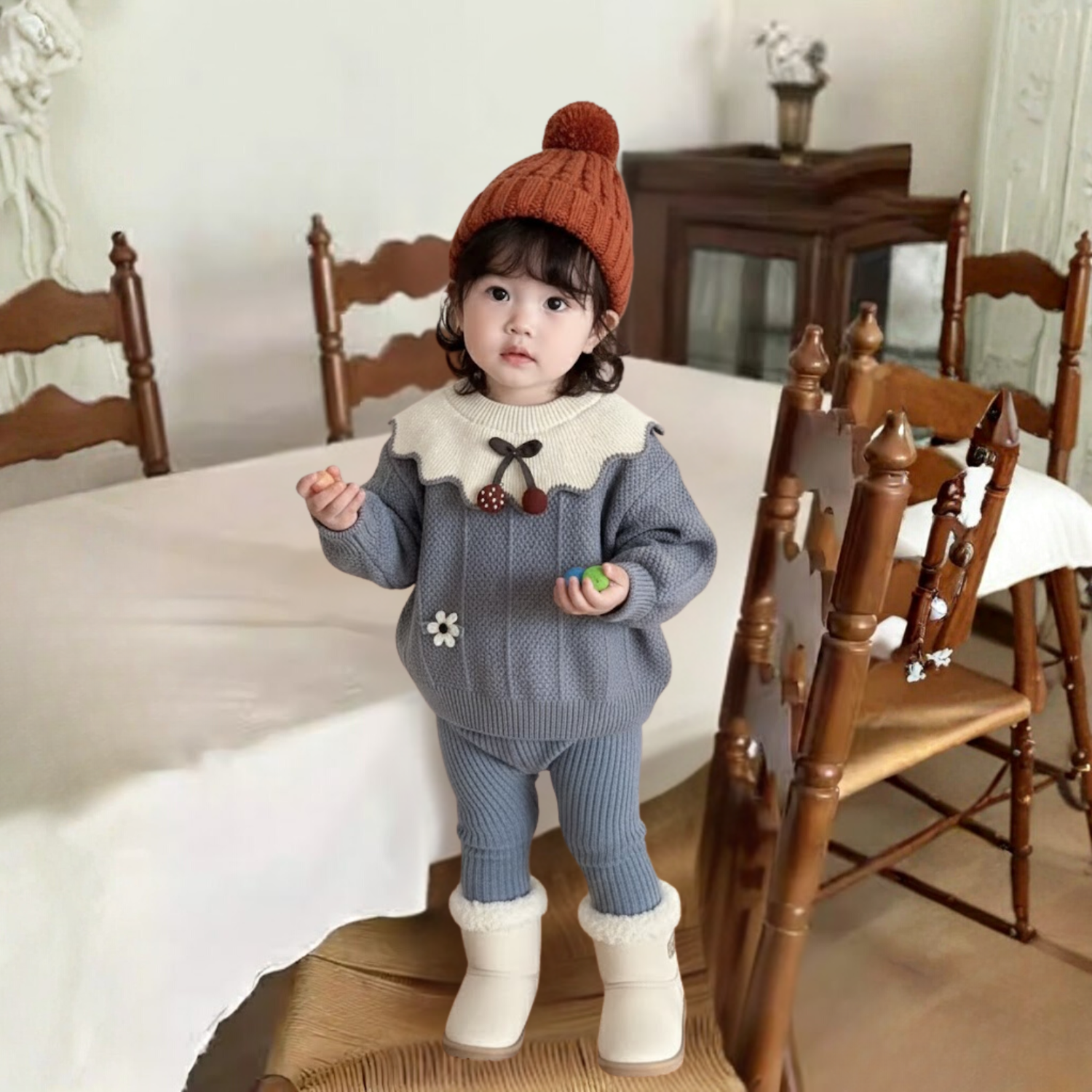 Berry Collar Knit Sweater