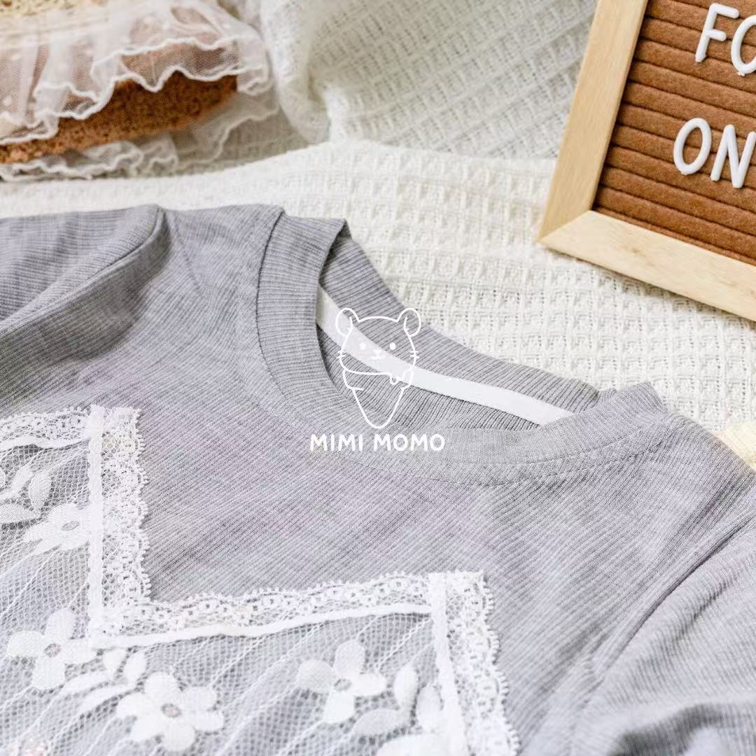 Lace & Mesh Faux Two-Piece Tee
