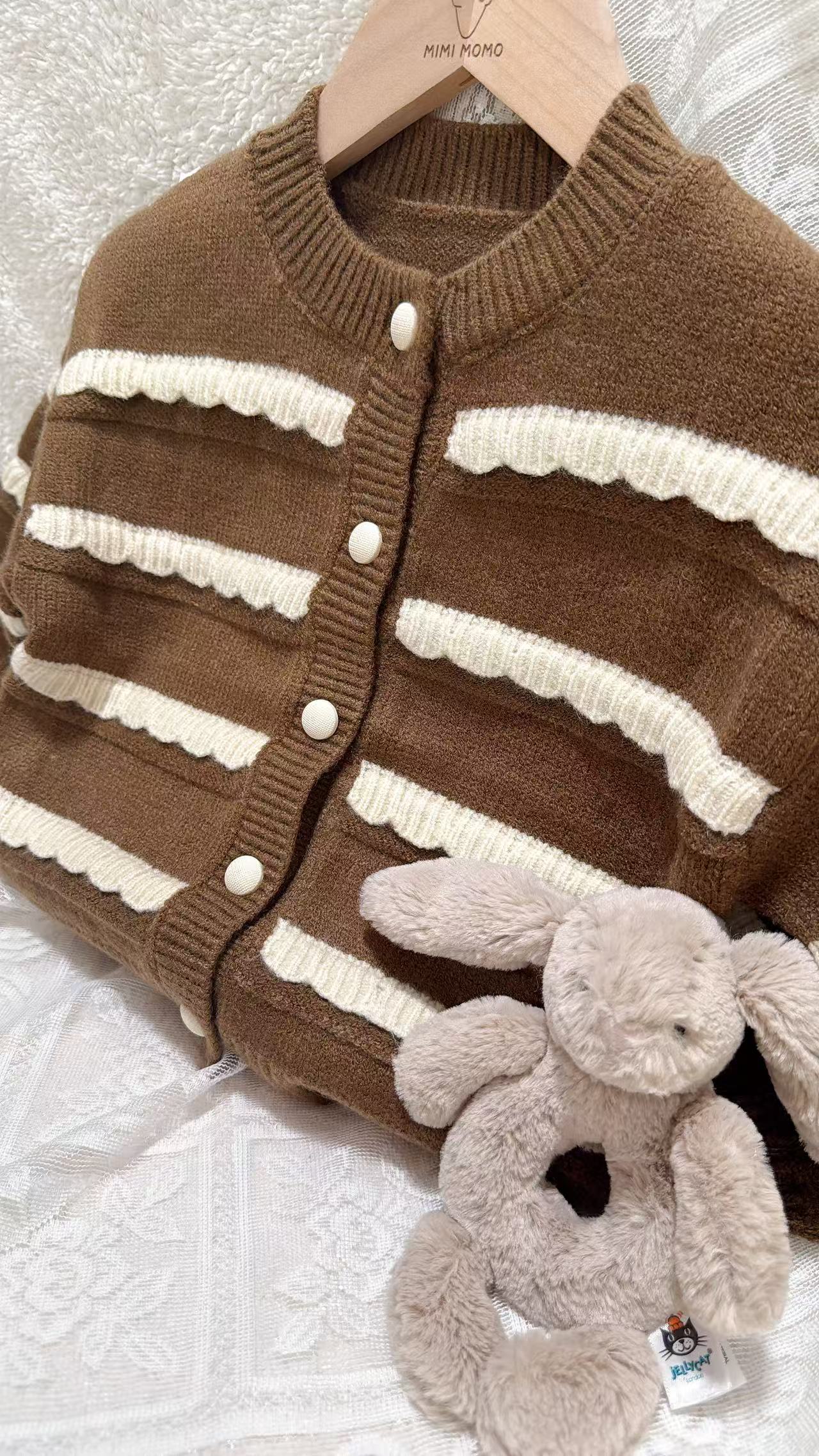 Layered Stripe Knit Cardigan