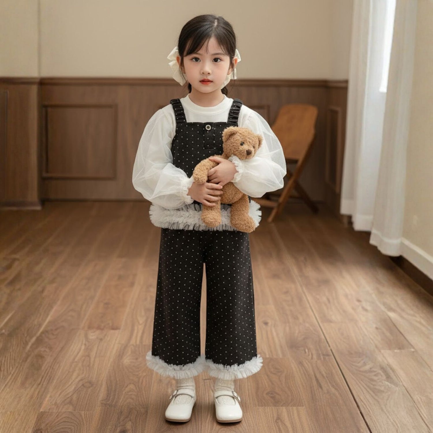 3PCS Polka Dot Vest Outfit Set