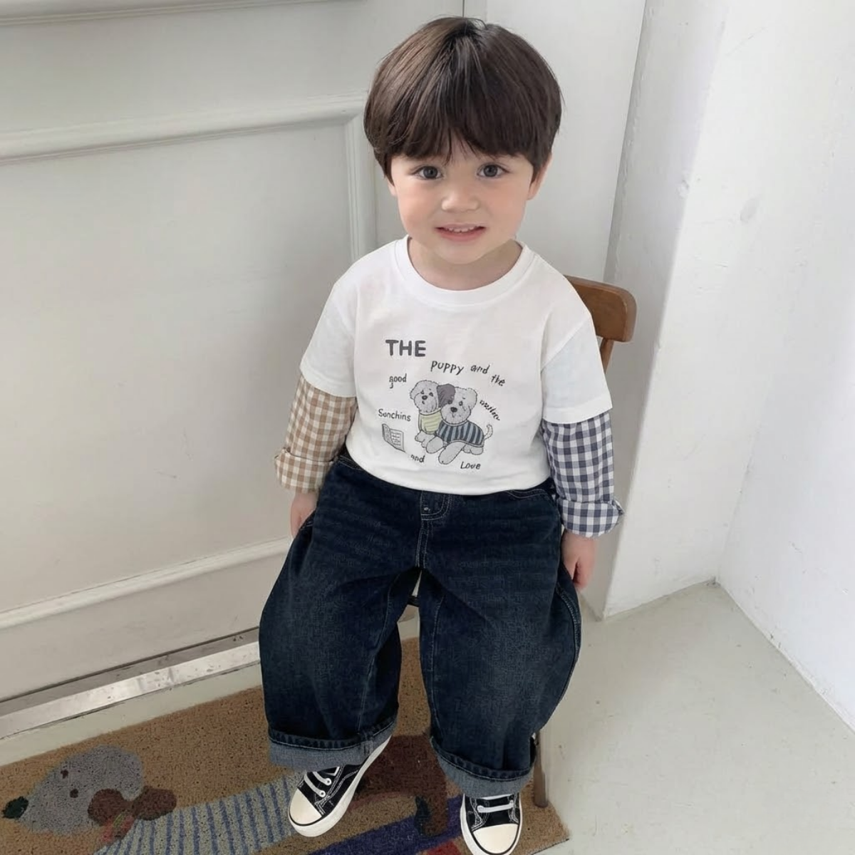 The Storybook Puppy Mock-Layer Tee