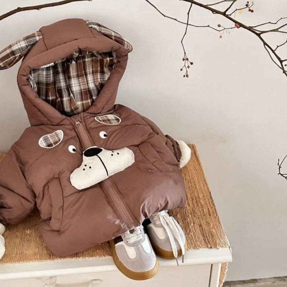 Cute Bear Ear Hooded Puffer Jacket for Toddlers