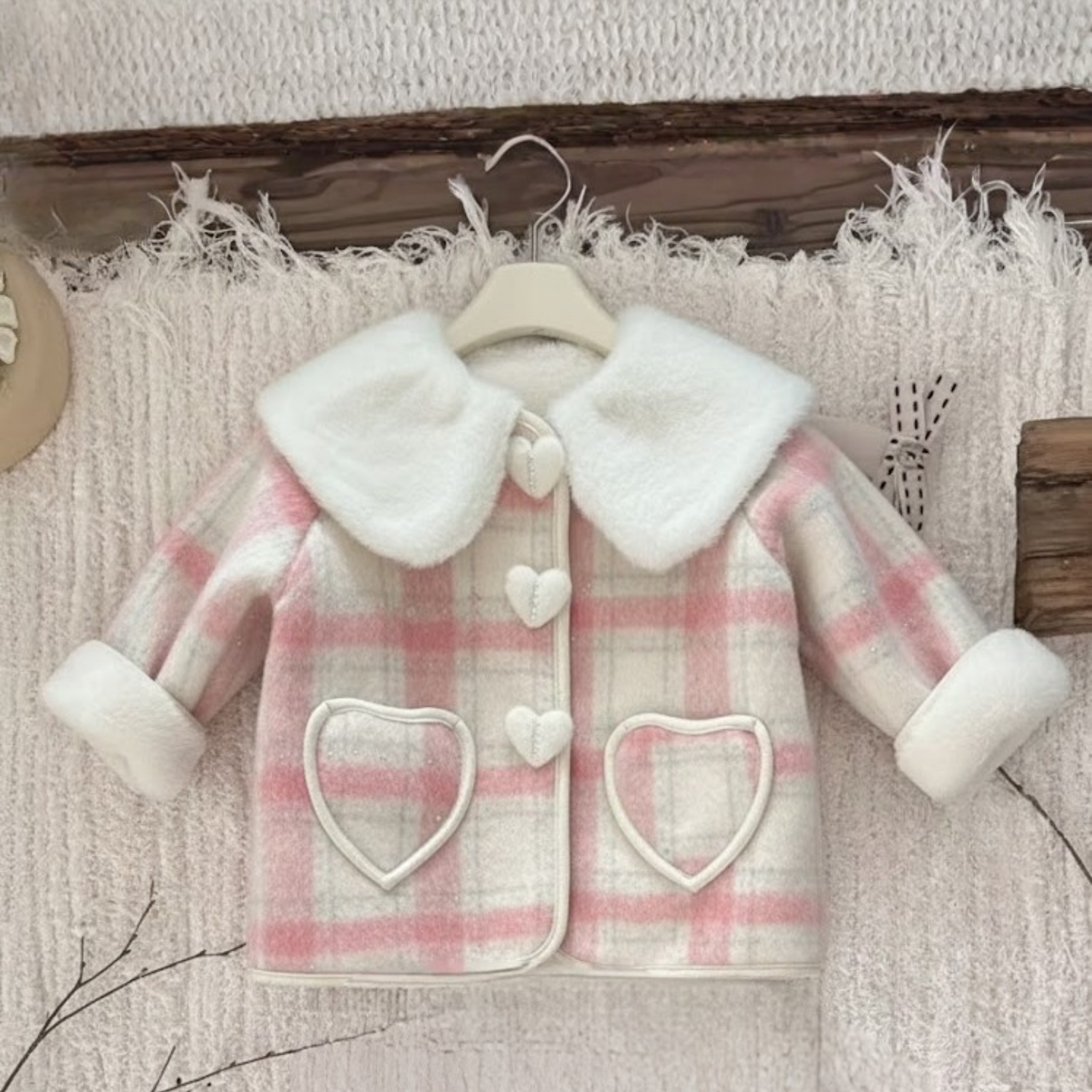 Sweetheart Plaid Fleece Coat