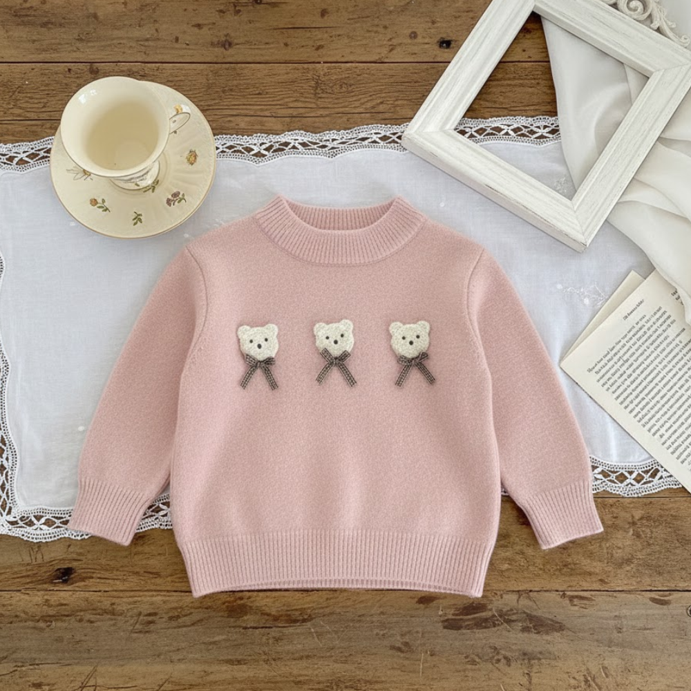 Frosty Pink Bear Sweater