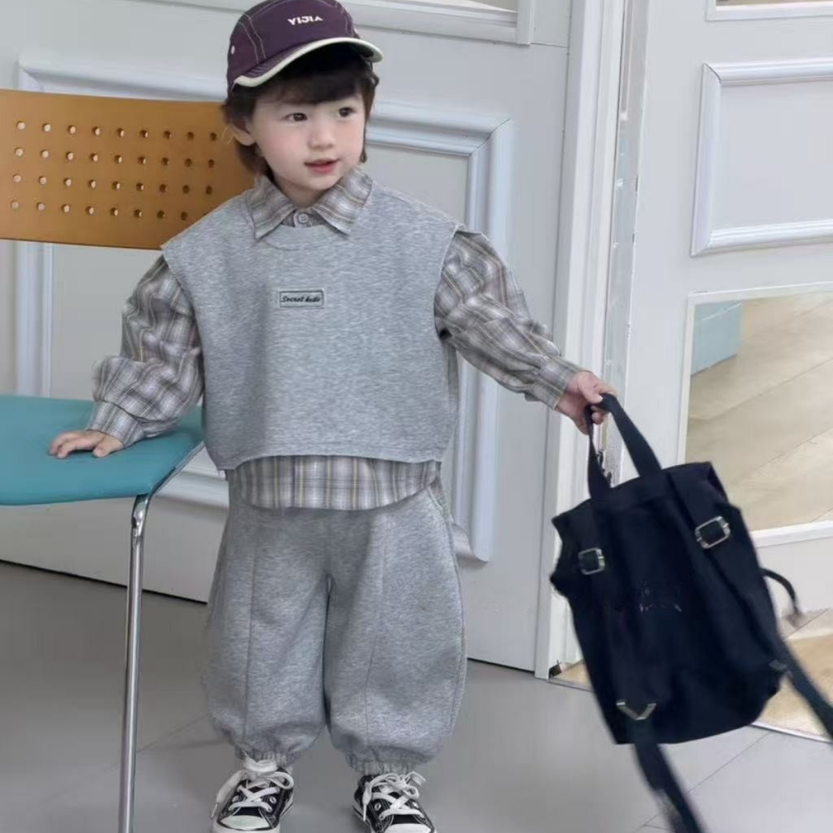 Skylark Plaid & Heather Grey 3-Piece Utility Set