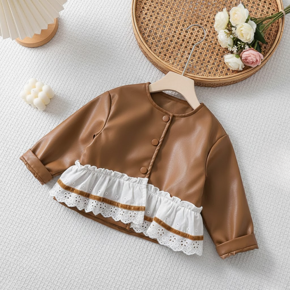 Caramel Ruffle-Trim Jacket
