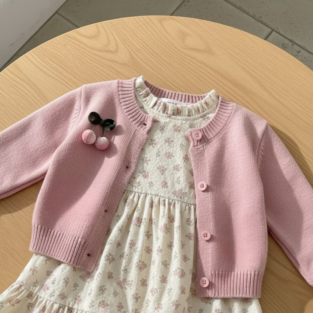Cottage Bloom Dress & Knit Cardigan Set