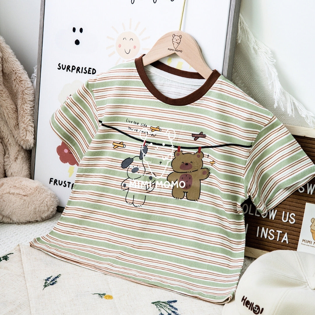 懸掛熊和狗 T 卹