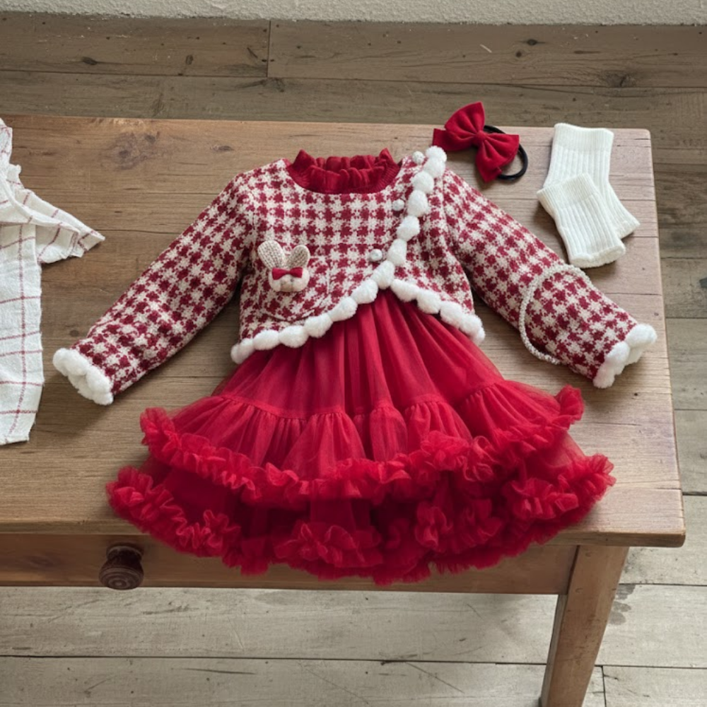 Holly Jolly Knitted Dress & Cardigan Set