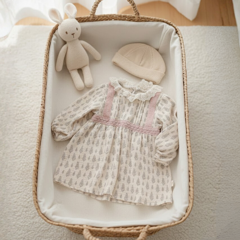 A-Grade Skin-Friendly Lace-Collar Baby Dress