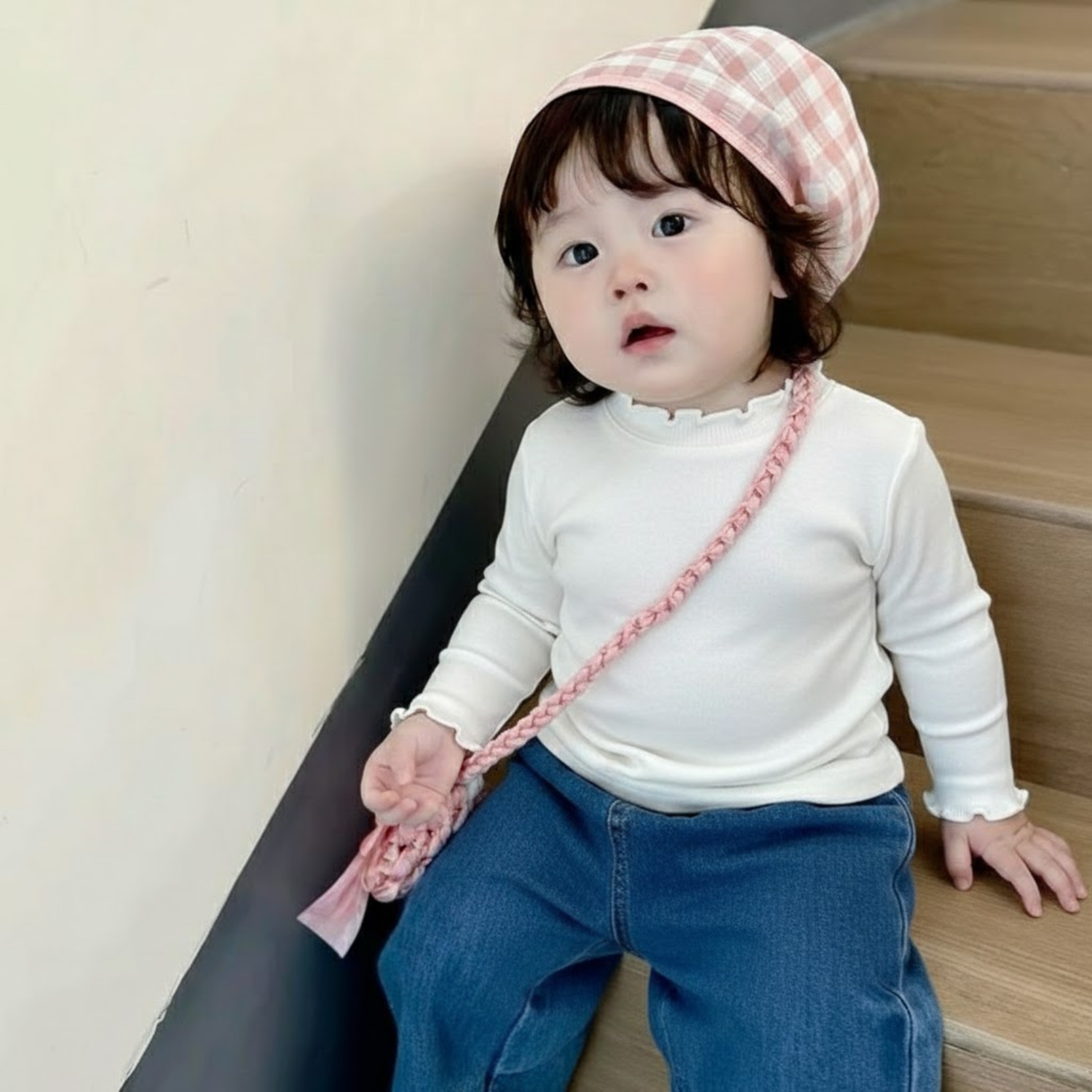 Classic Ruffle-Neck Cotton Tee