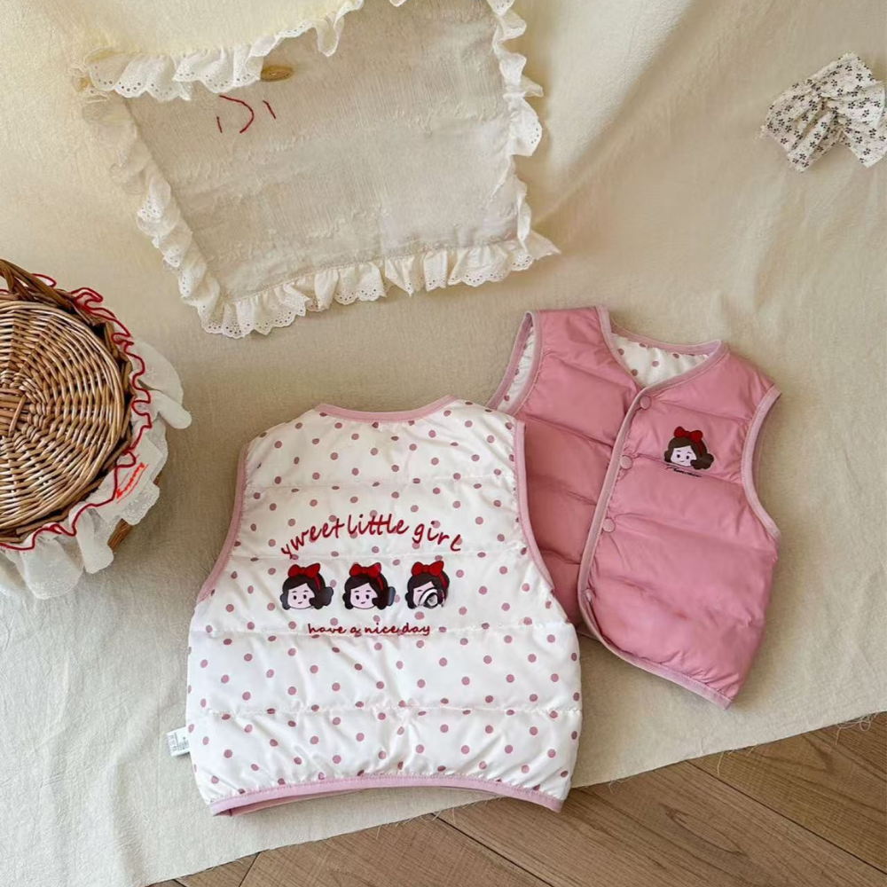 Sweet Little Girl Reversible Puffer Vest