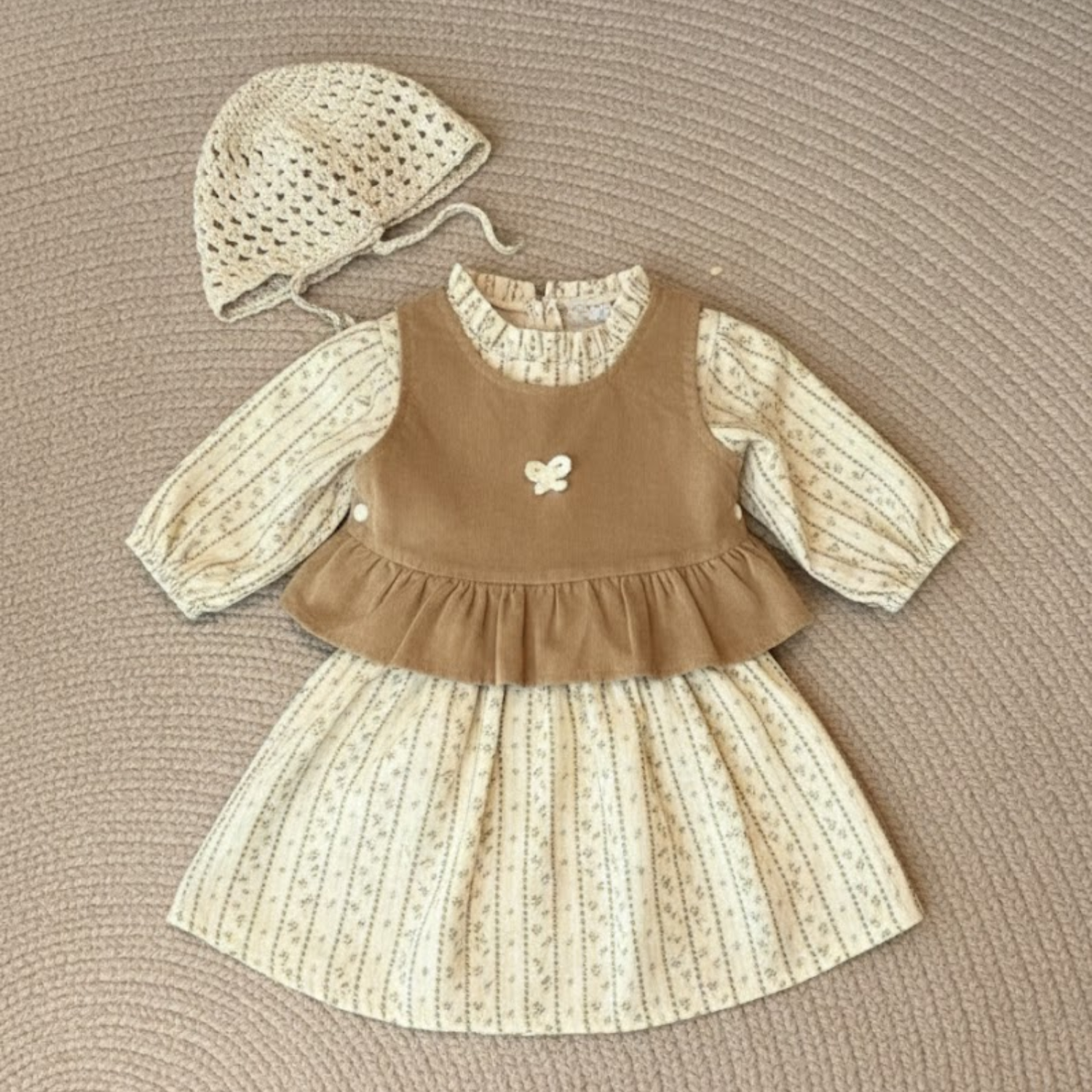 Corduroy Bow Two-Piece Set