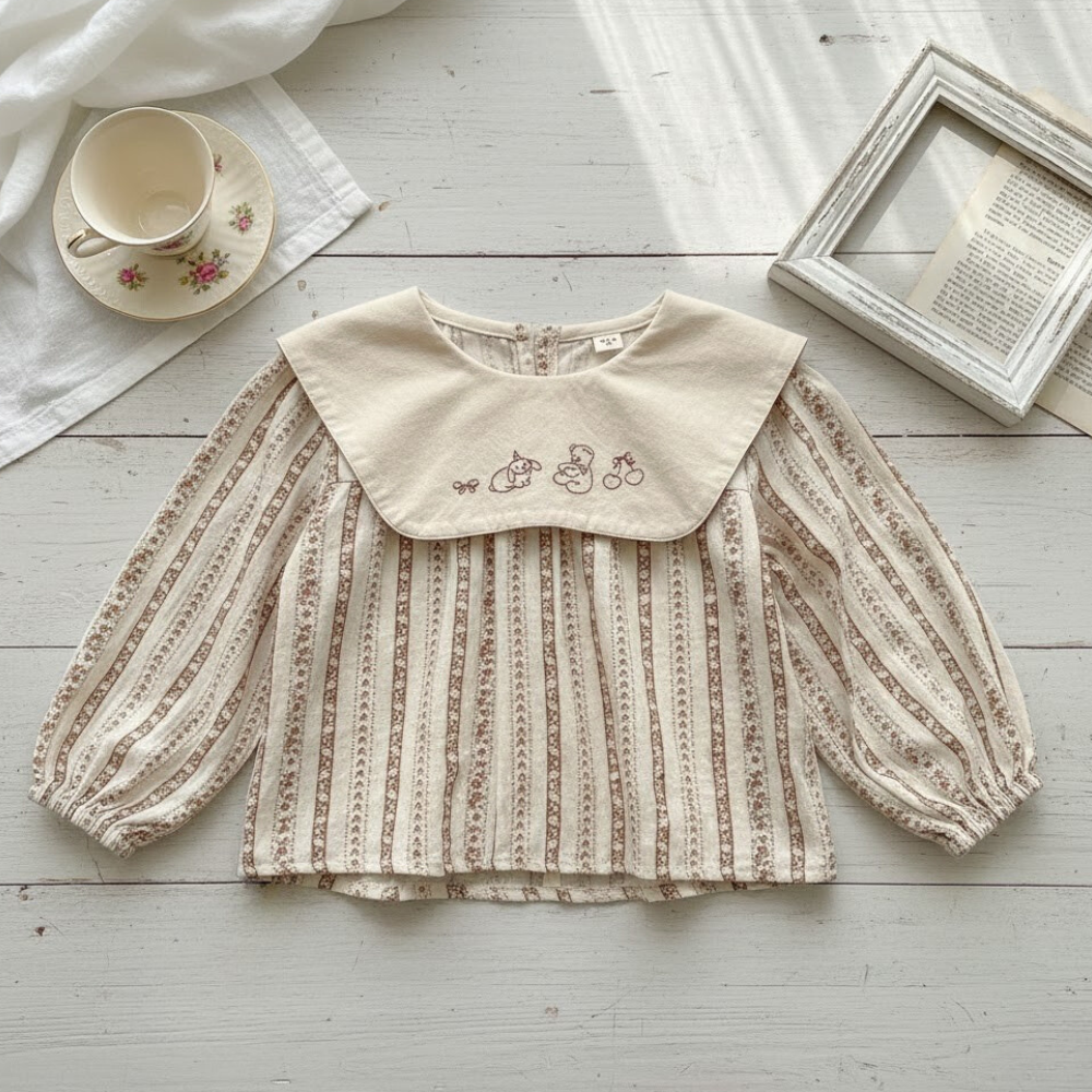 Vintage Lace-Collar Top