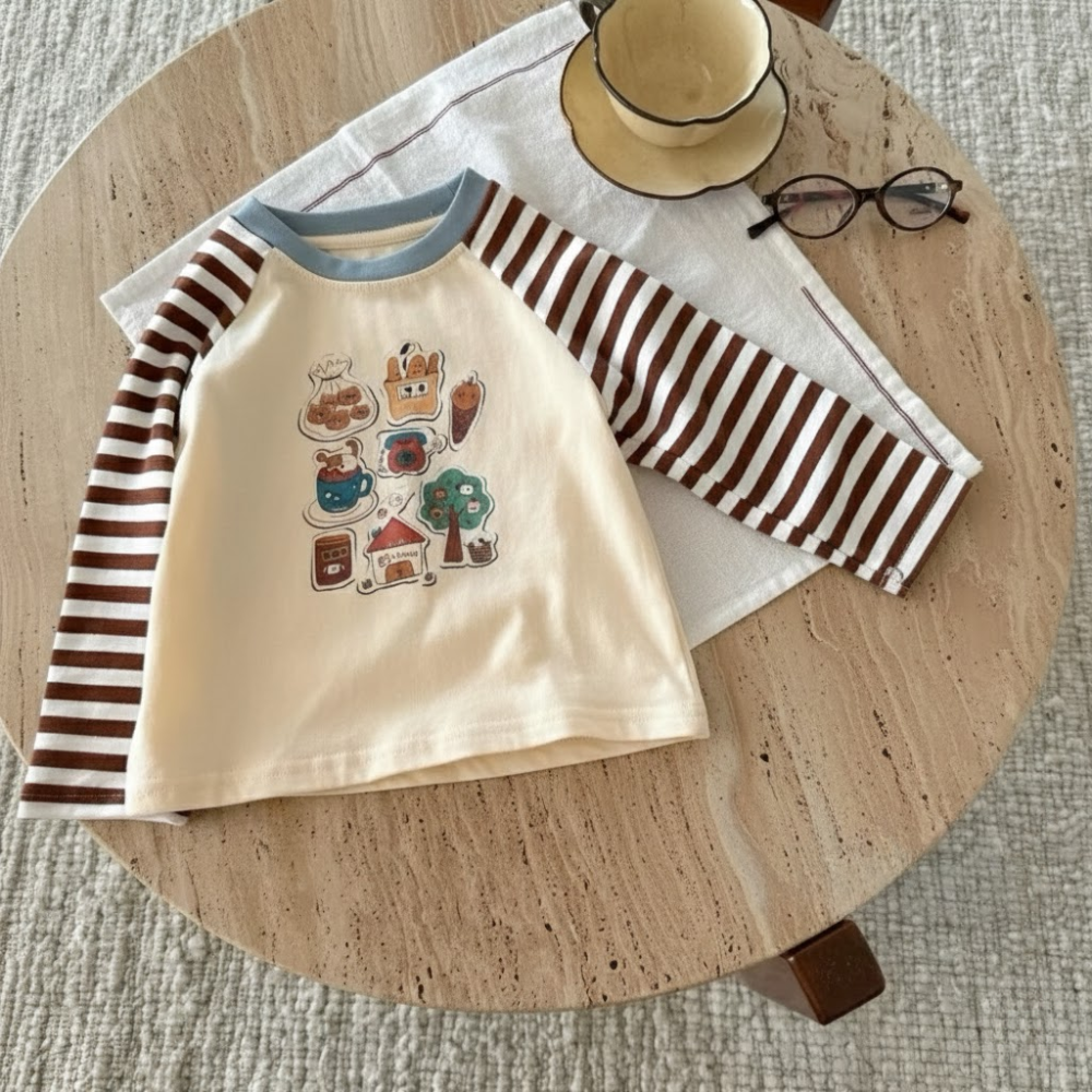 Dessert Striped Sleeve Tee