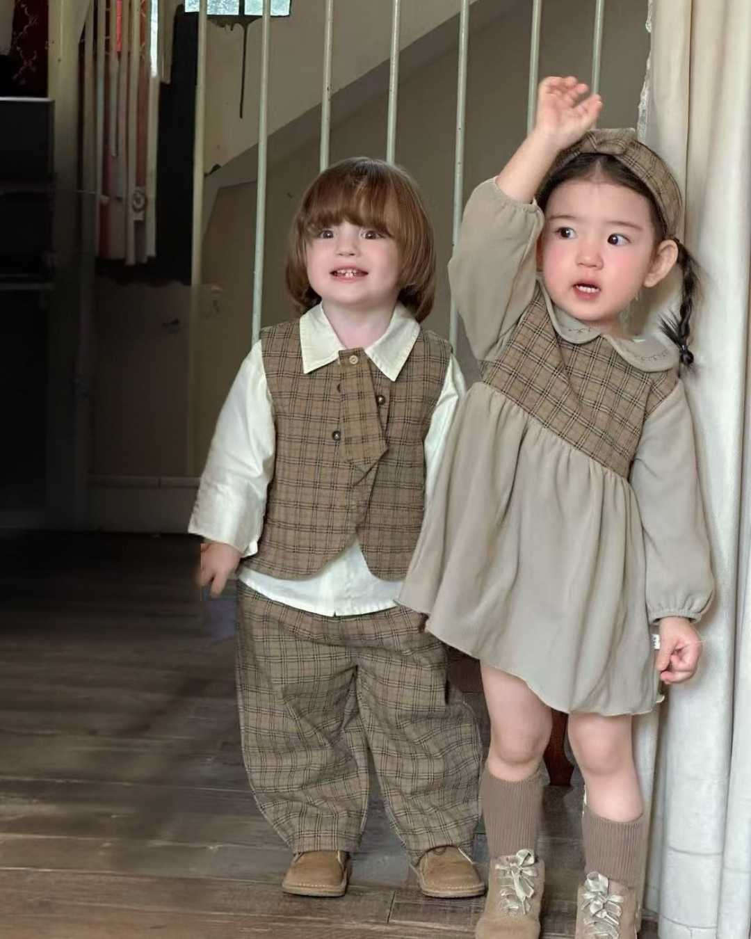 Plaid Patchwork Vintage Dress