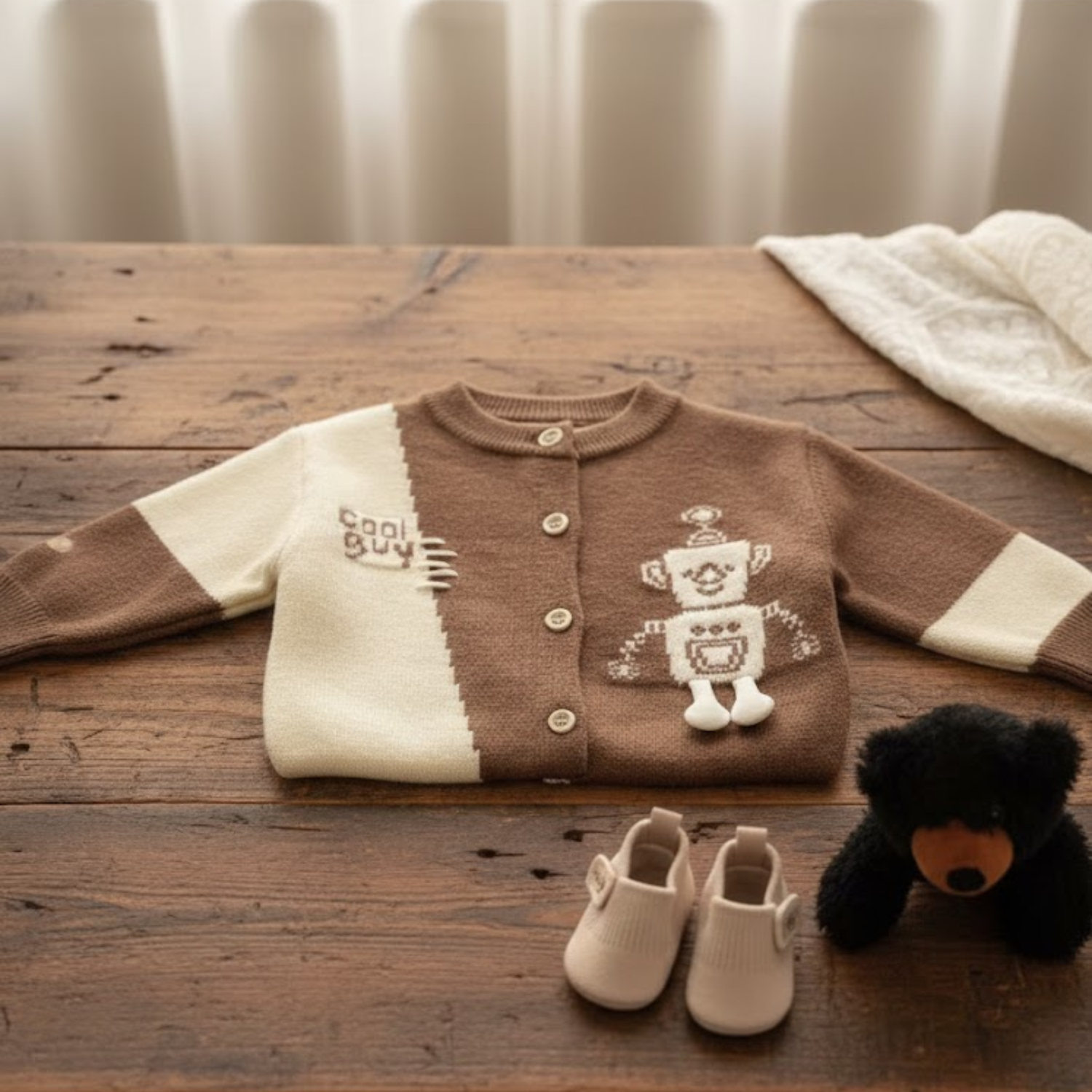 Cool Guy Robot Knit Cardigan