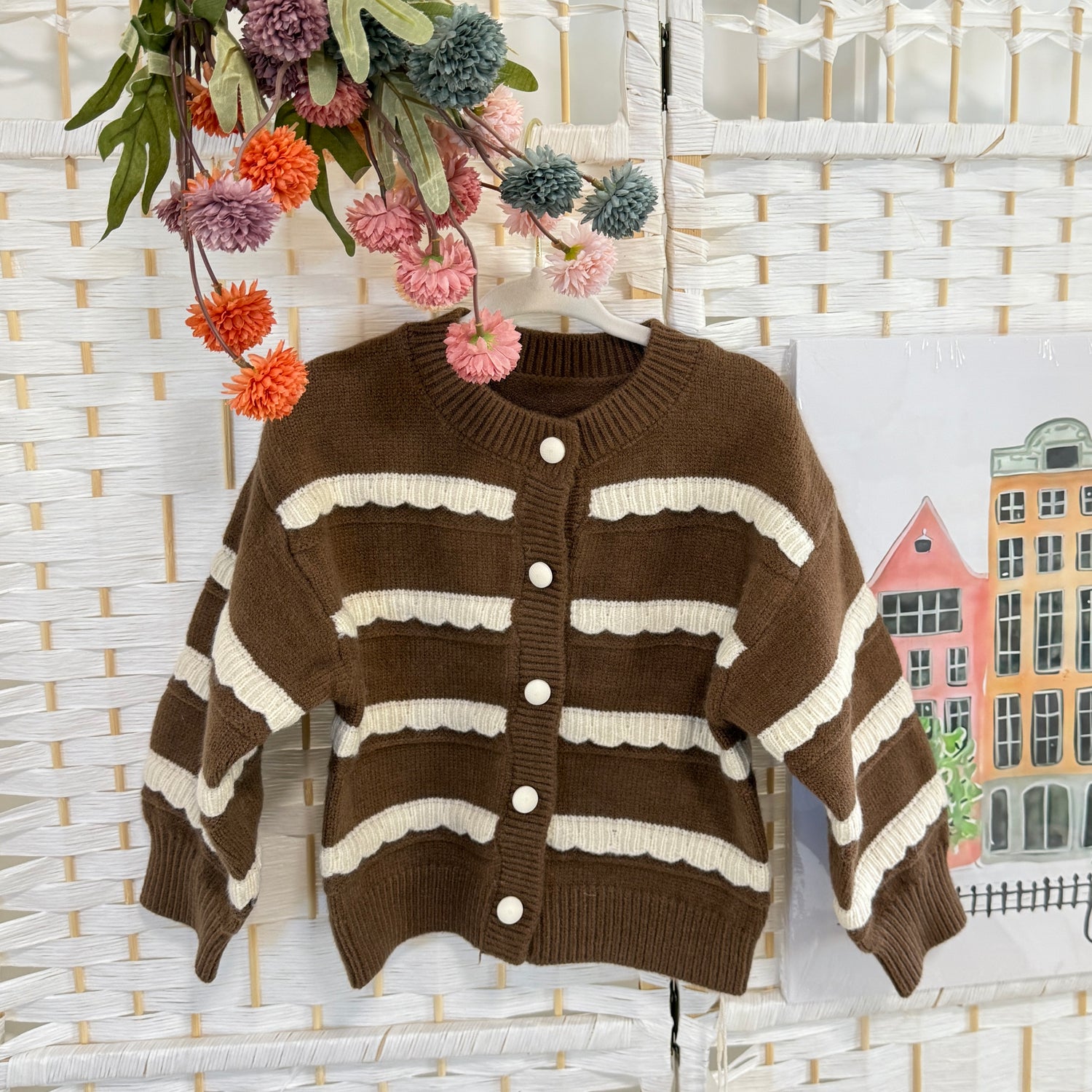 Layered Stripe Knit Cardigan