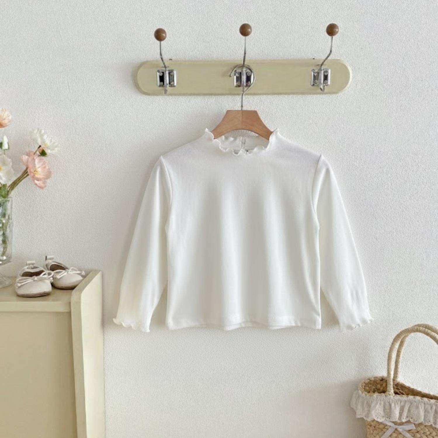 Classic Ruffle-Neck Cotton Tee