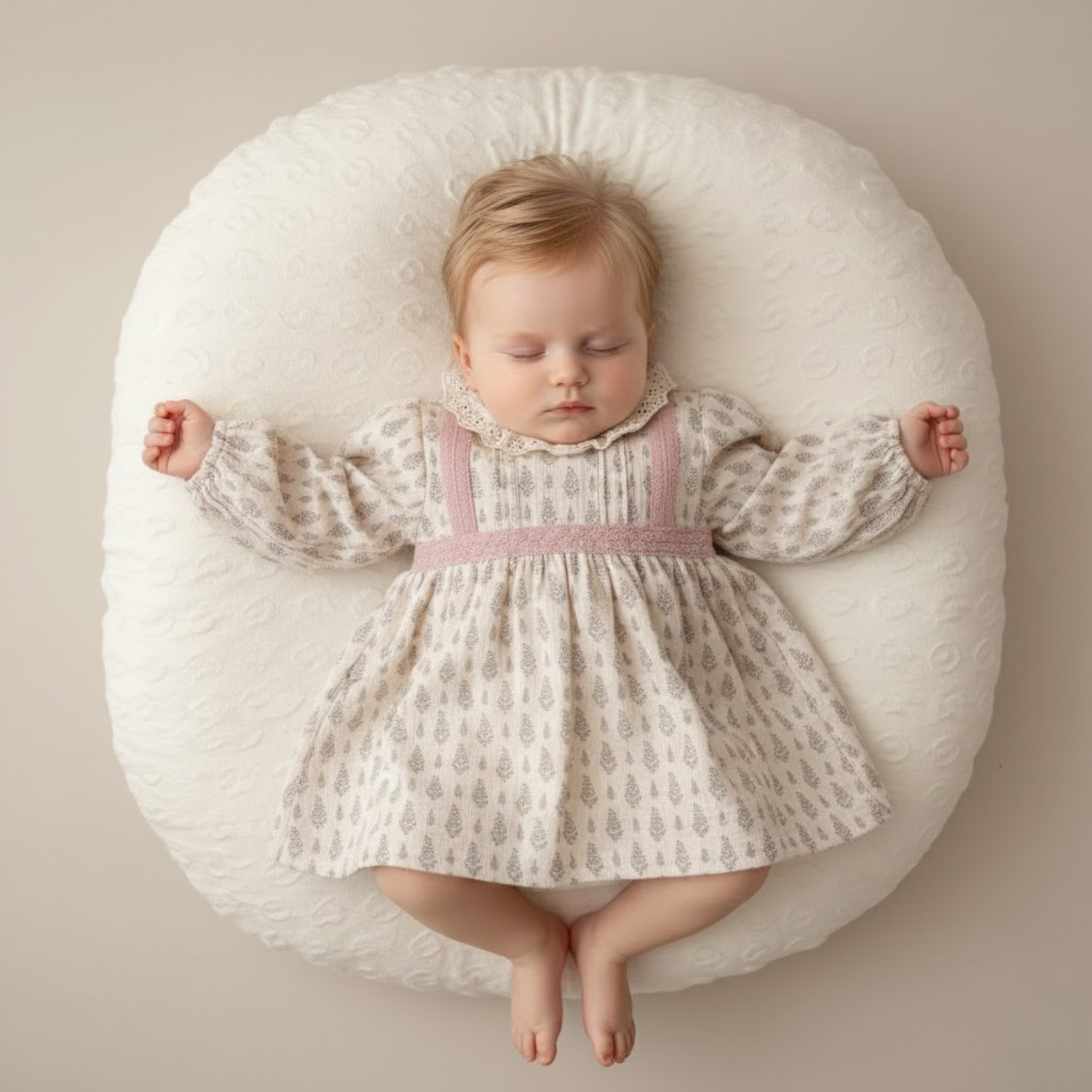 A-Grade Skin-Friendly Lace-Collar Baby Dress