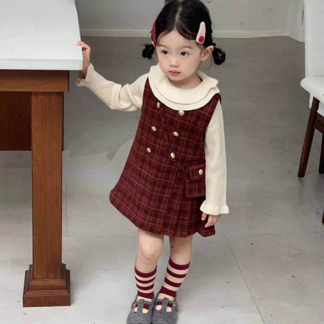 Plaid Pocket-Charm 2-Piece Dress Set