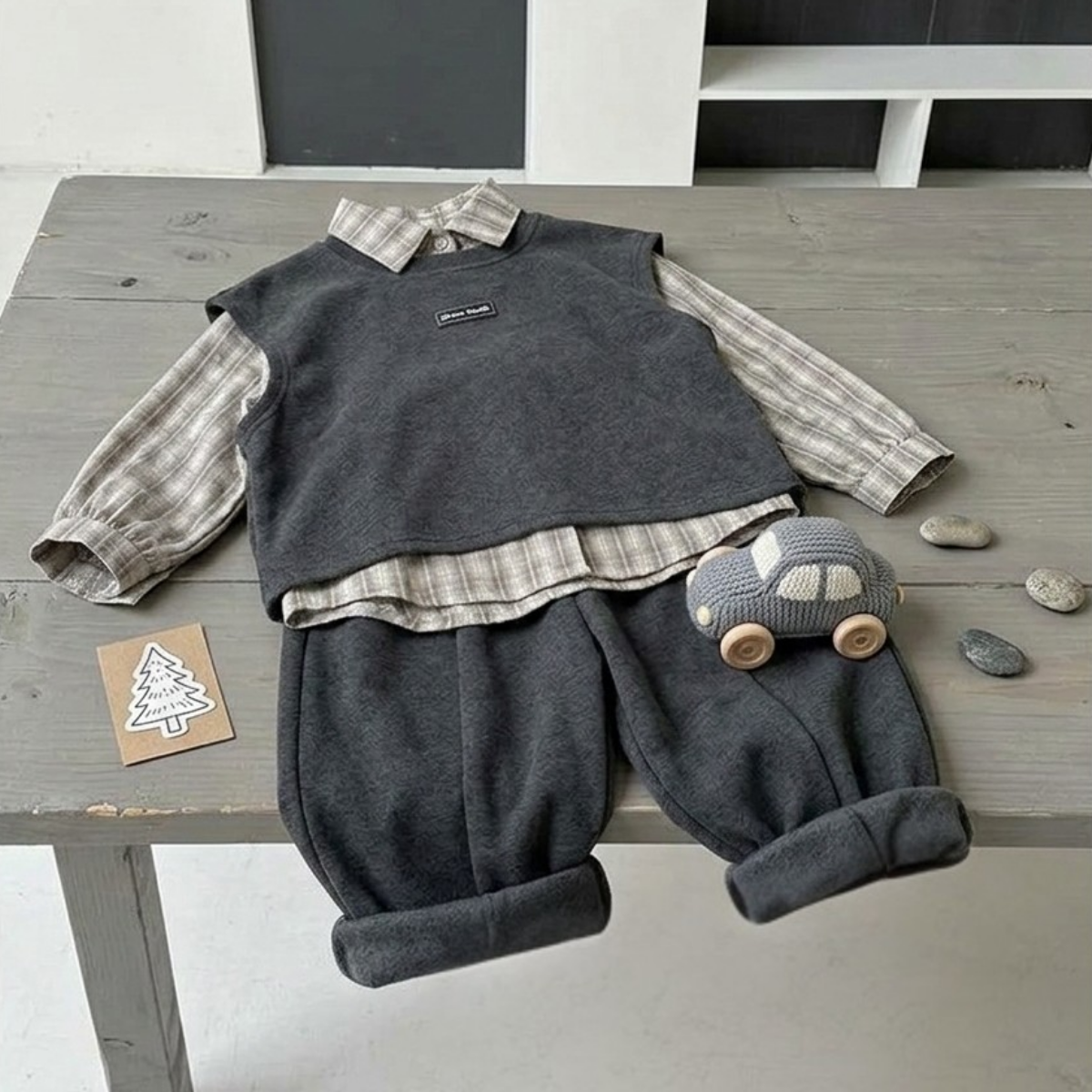 Skylark Plaid & Heather Grey 3-Piece Utility Set