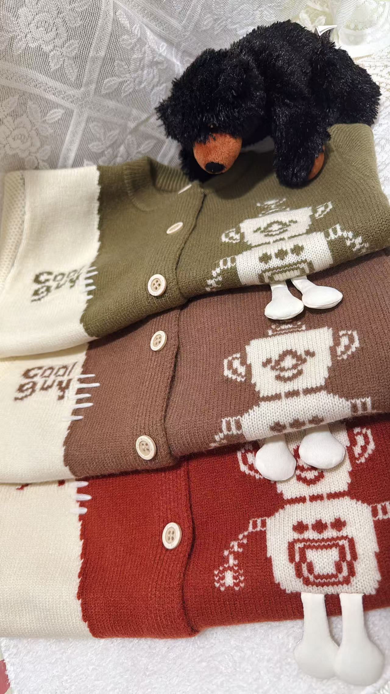 Cool Guy Robot Knit Cardigan