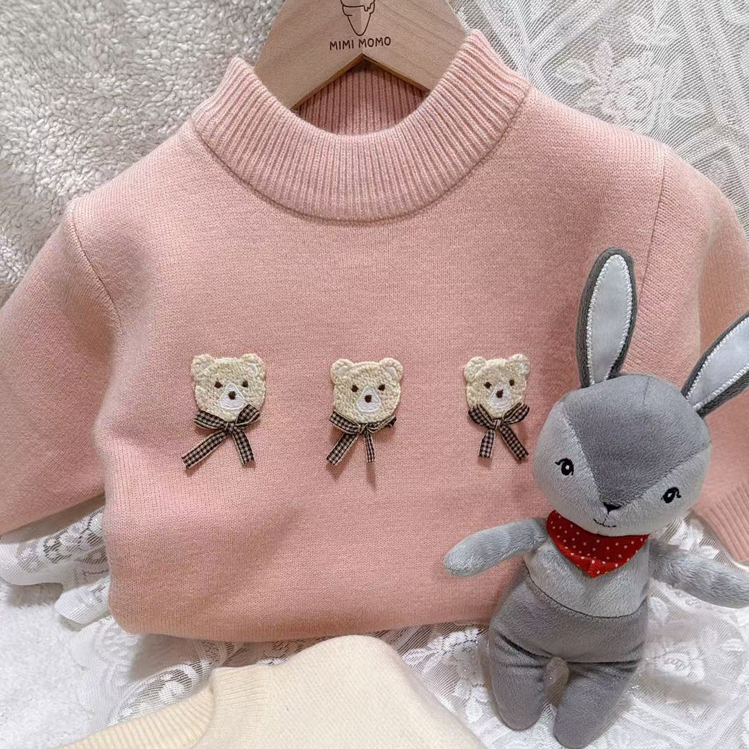 Frosty Pink Bear Sweater